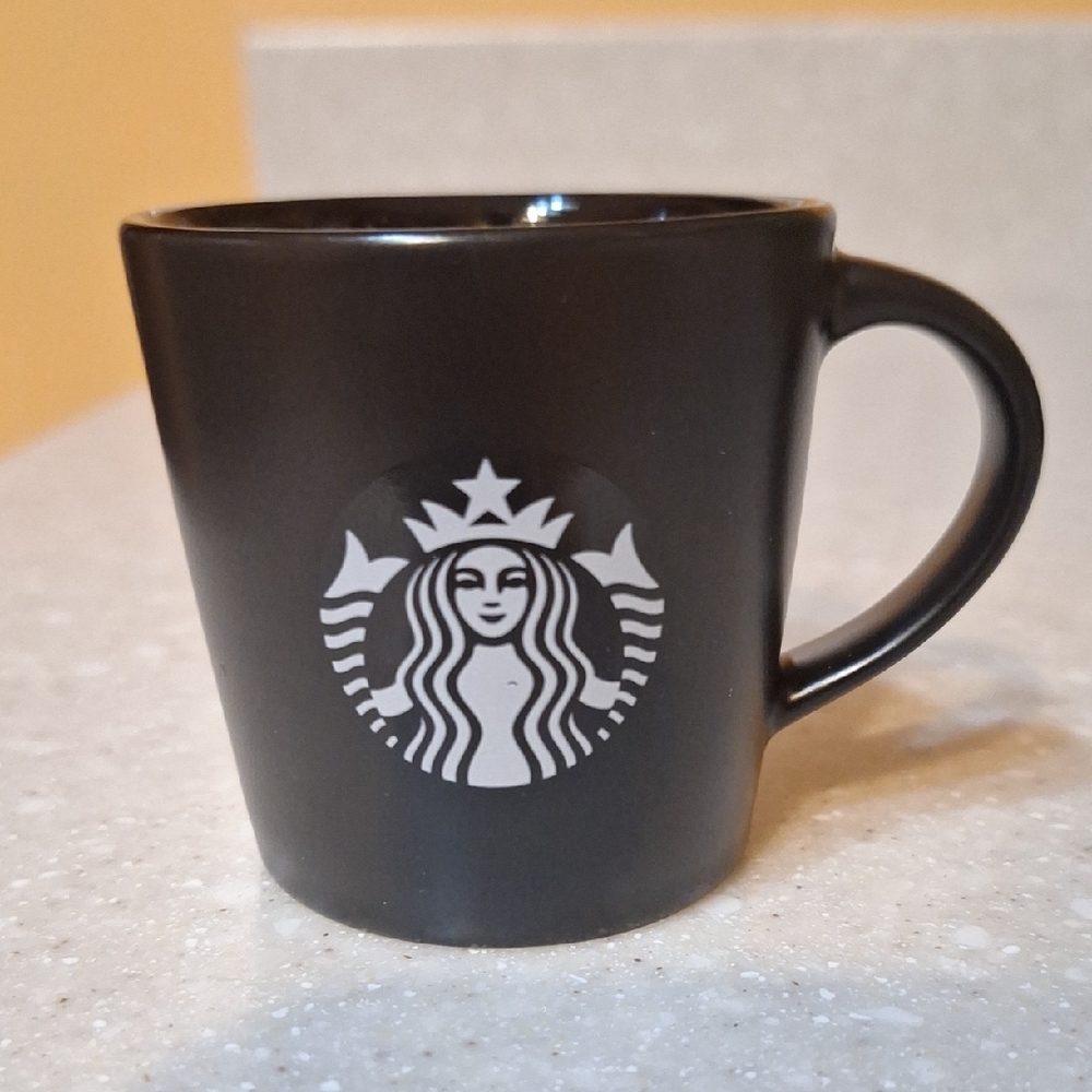 STARBUCKS 3 oz Matte Black Espresso Demitasse Coffee Cup Mini Mug